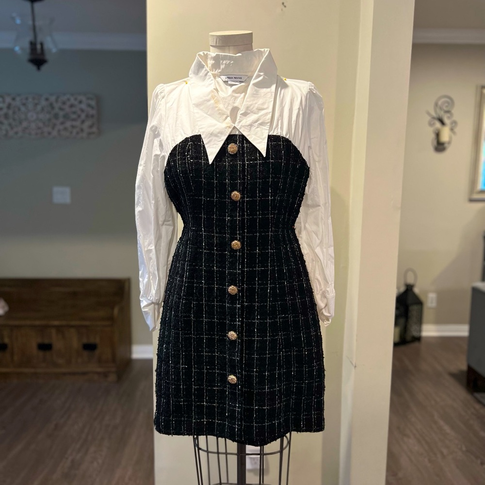 Urban revivo tweed midi dress